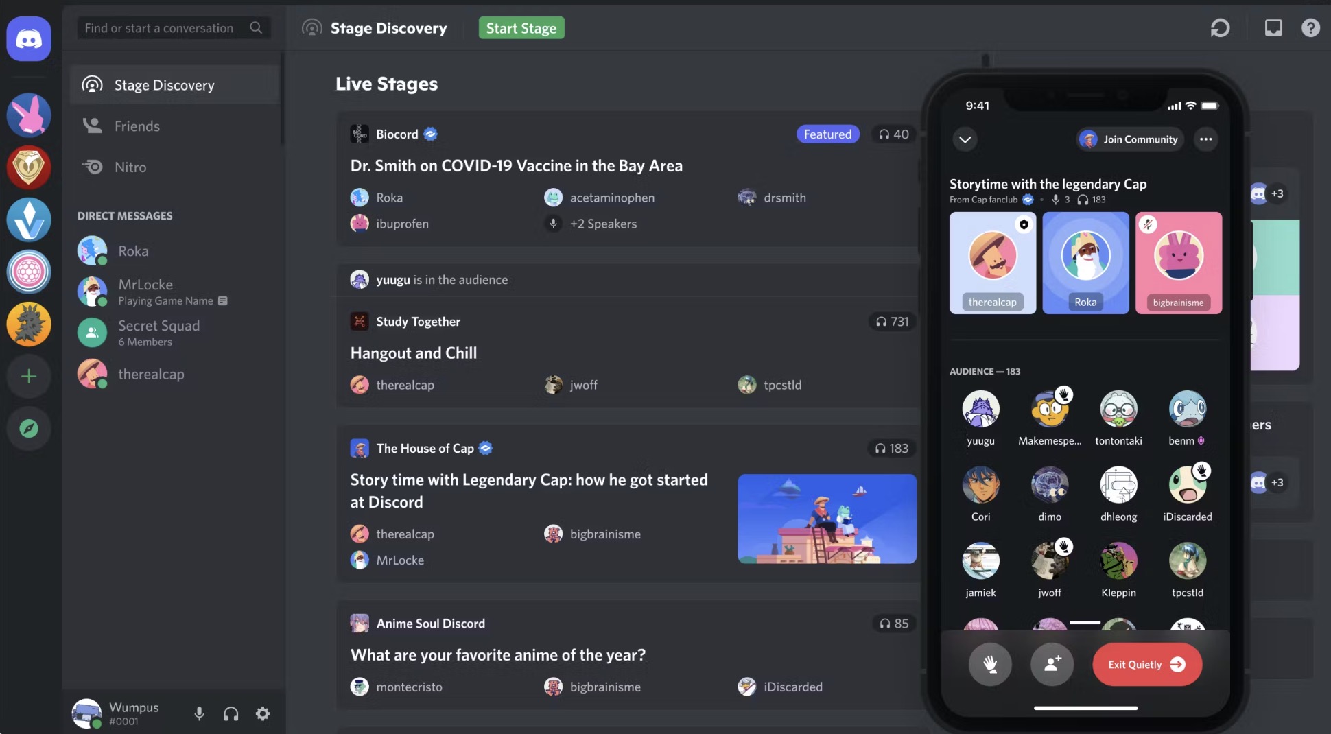 Screenshot of app Discord