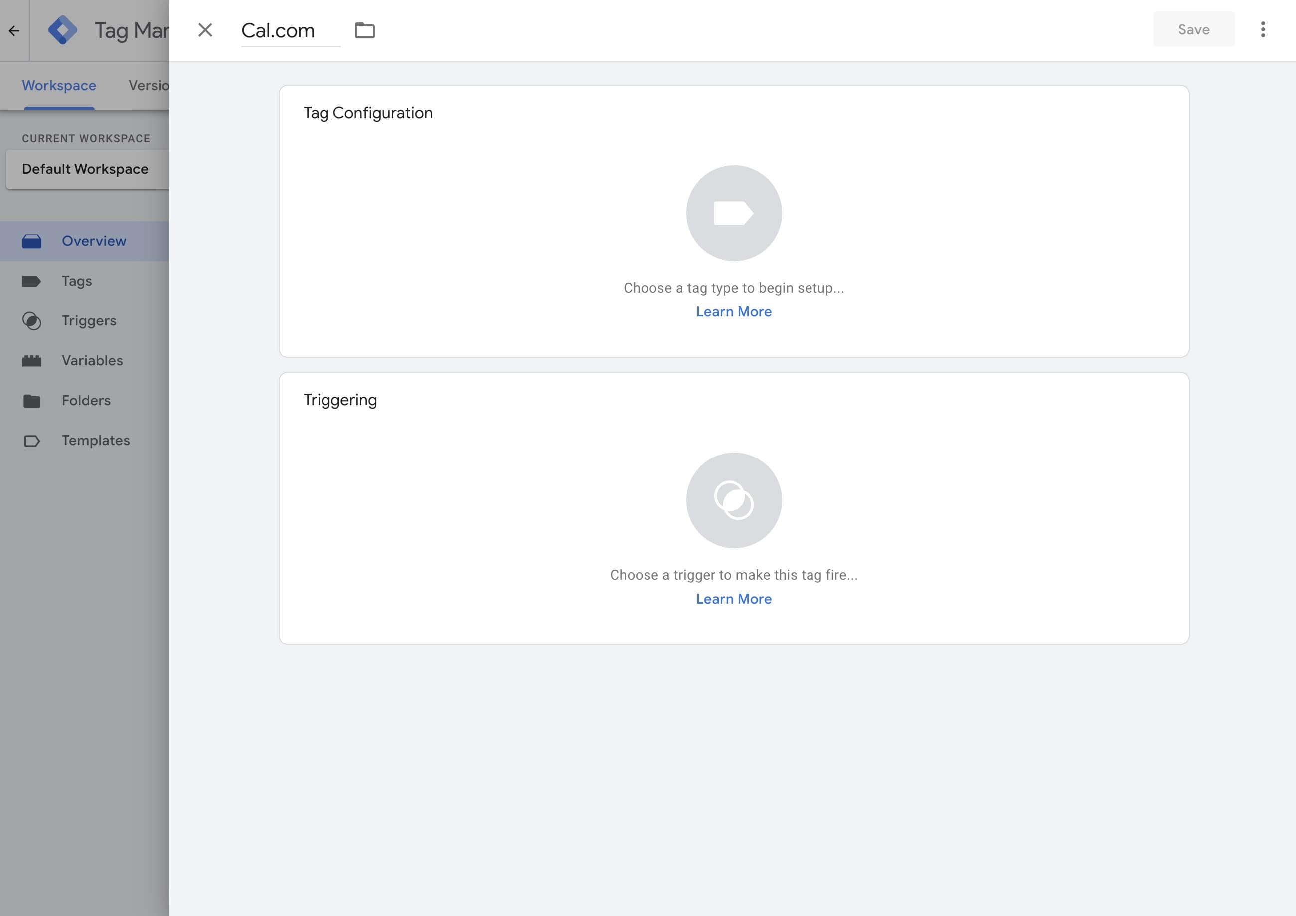 Screenshot of app Google Tag Manager